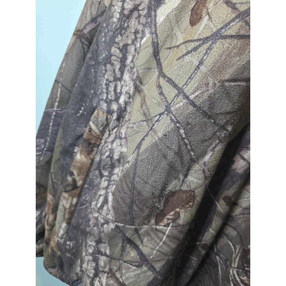 Realtree Hardwoods 20-200 Reversible Camo Fleece Quarter Zip Jacket Mens XL - Picture 3 of 8